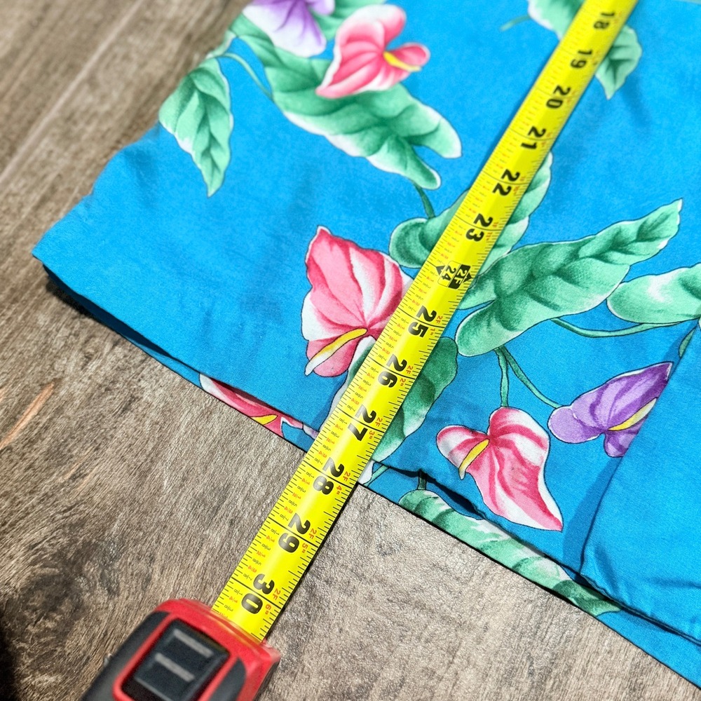 Hilo Hattie Mens VTG 80 Tropical Floral Rayon Hawaiian Aloha Shirt,Blue Pink,L - Picture 11 of 11